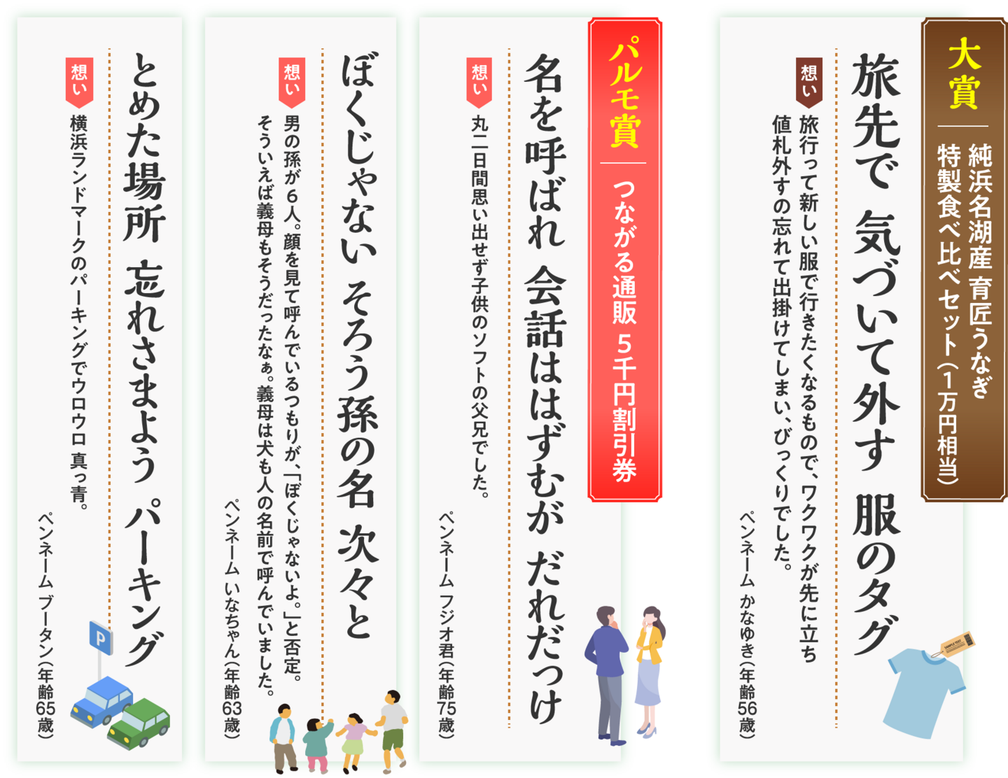 大賞：純浜名湖産 育匠うなぎ 特製食べ比べセット（1万円相当）／パルモ賞：つながる通販 5千円割引券